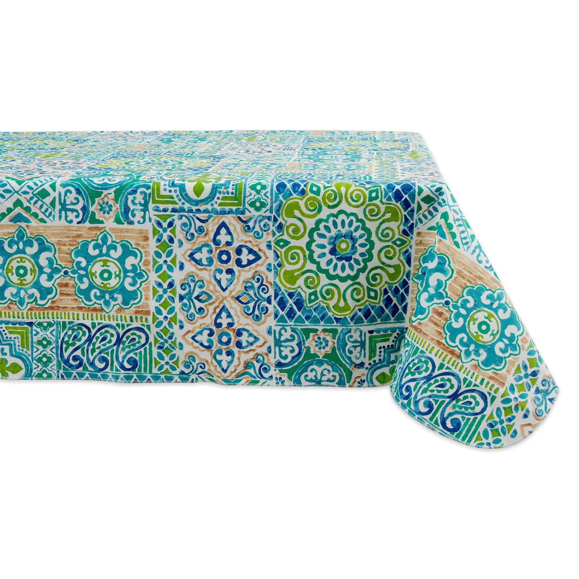 DII® 102" Spanish Tile Vinyl Tablecloth